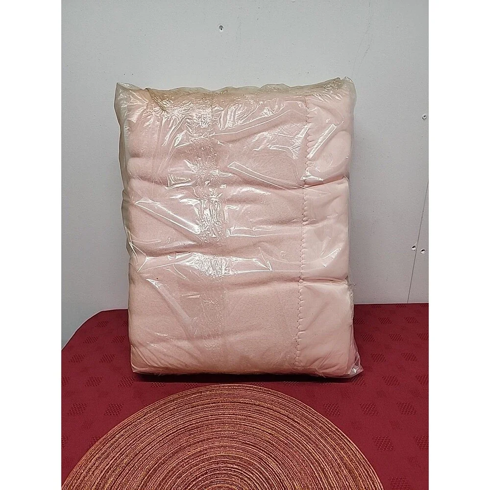 VTG Harmony House For Sears Pink Fleecy Soft Blanket 80 X 90 New W Tags 1960s